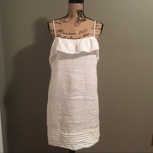 LOFT white linen dress